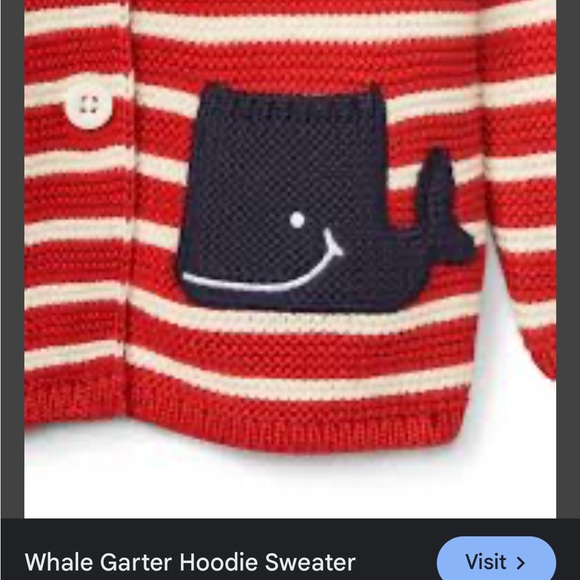 Whale garter hoodie sweater from GAP - Picture 2 of 6